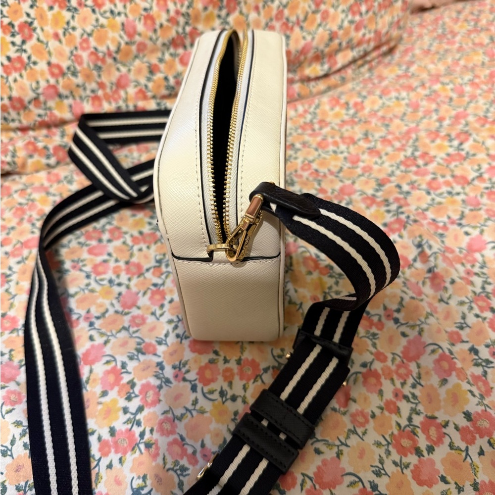 kate spade Black and White Striped-strap Crossbody Camera Bag - Picture 5 of 5